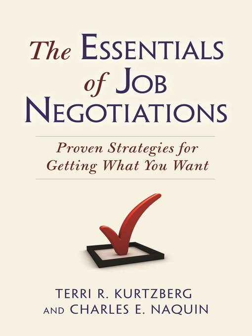 Title details for The Essentials of Job Negotiations by Terri R. Kurtzberg - Available